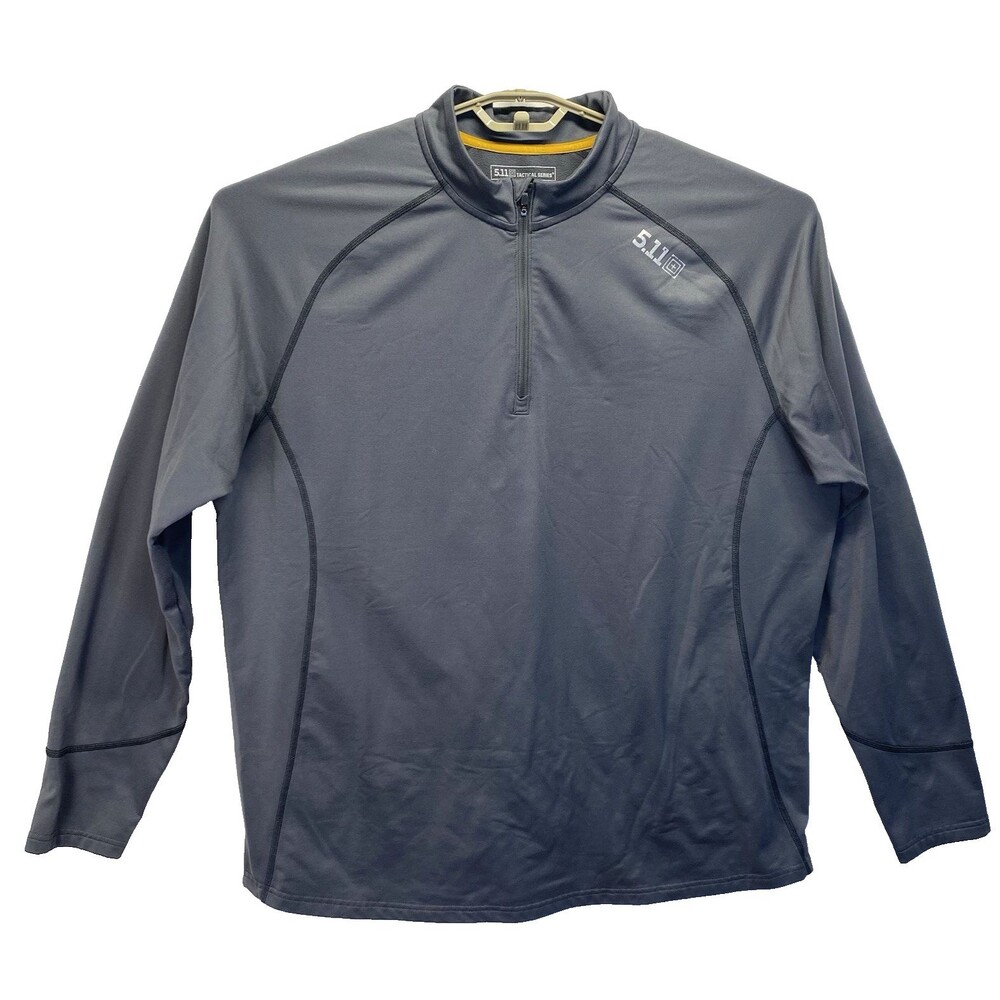 5.11 Tactical Pullover Men 2XL Gray 1/4 Zip Combat Shirt Long Sleeve Stretch Top